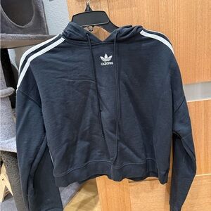 Adidas Black Cropped Hoodie